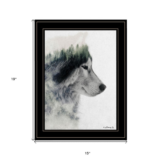 Wolf Stare 2 Black Framed Print Wall Art