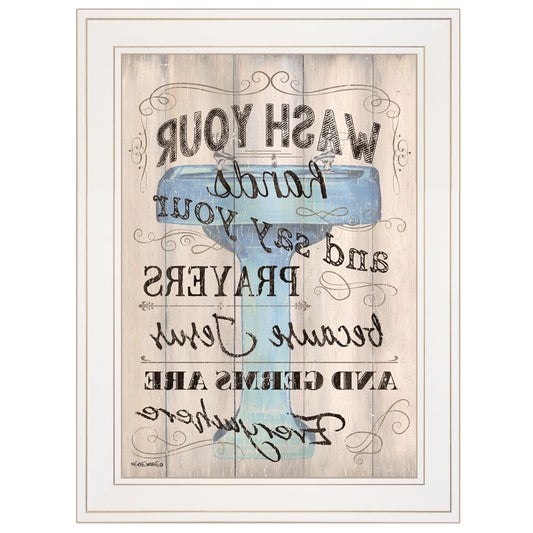 Bathroom Humor 1 White Framed Print Wall Art