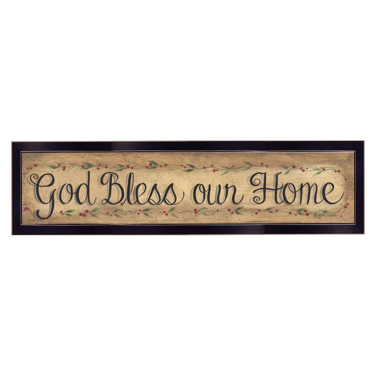God Bless Our Home 1 Black Framed Print Wall Art