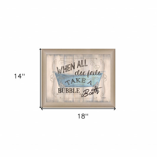 Take A Bubble Bath 1 Brown Framed Print Wall Art