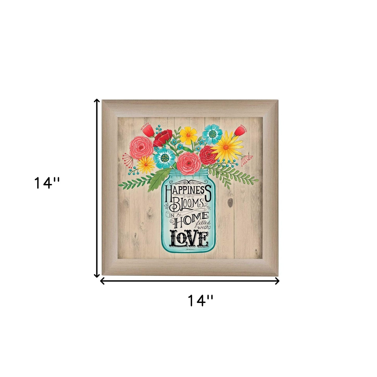 Home Filled With Love Brown Framed Print Wall Art