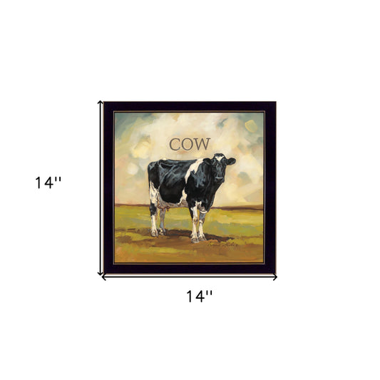 Colby The Cow Black Framed Print Wall Art