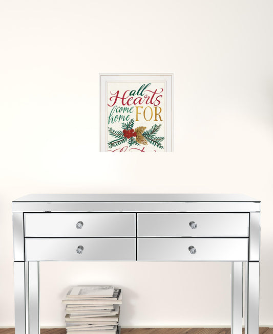 Set Of Two Come Home For Christmas 1 White Framed Print Wall Art