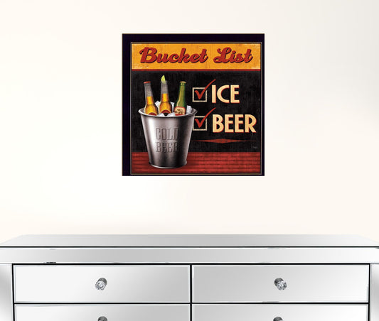 Bucket List Black Framed Print Wall Art