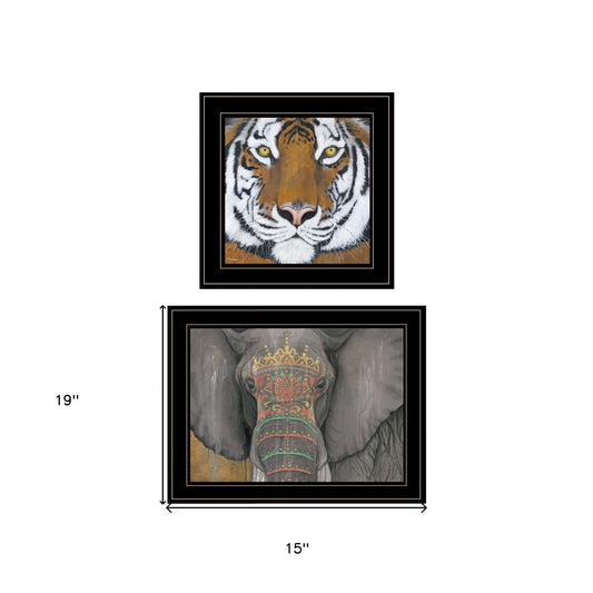 Set Of Two Wildlife II 2 Black Framed Print Wall Art