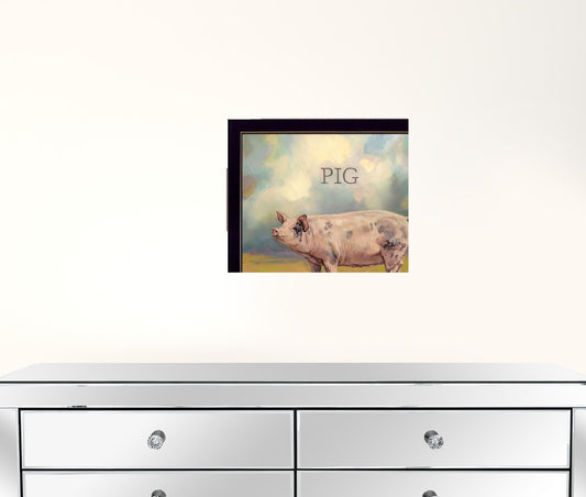 Set Of Four Farm Animals 1 Black Framed Print Wall Art