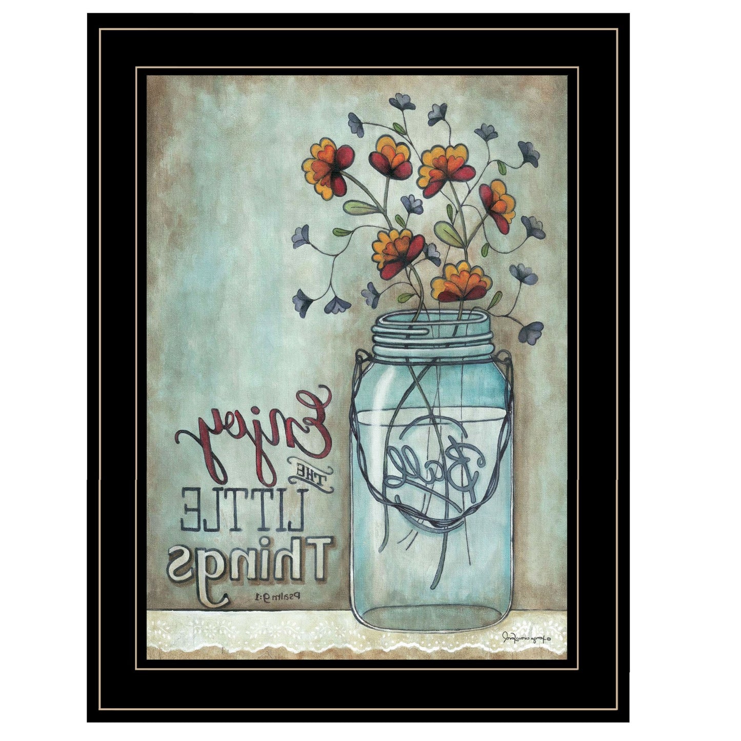 Enjoy The Little Things 2 Black Framed Print Wall Art