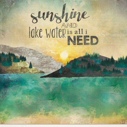 Set Of Two Lake Or Sunshine 1 White Framed Print Wall Art