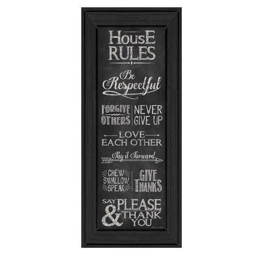 House Rules Black Framed Print Wall Art