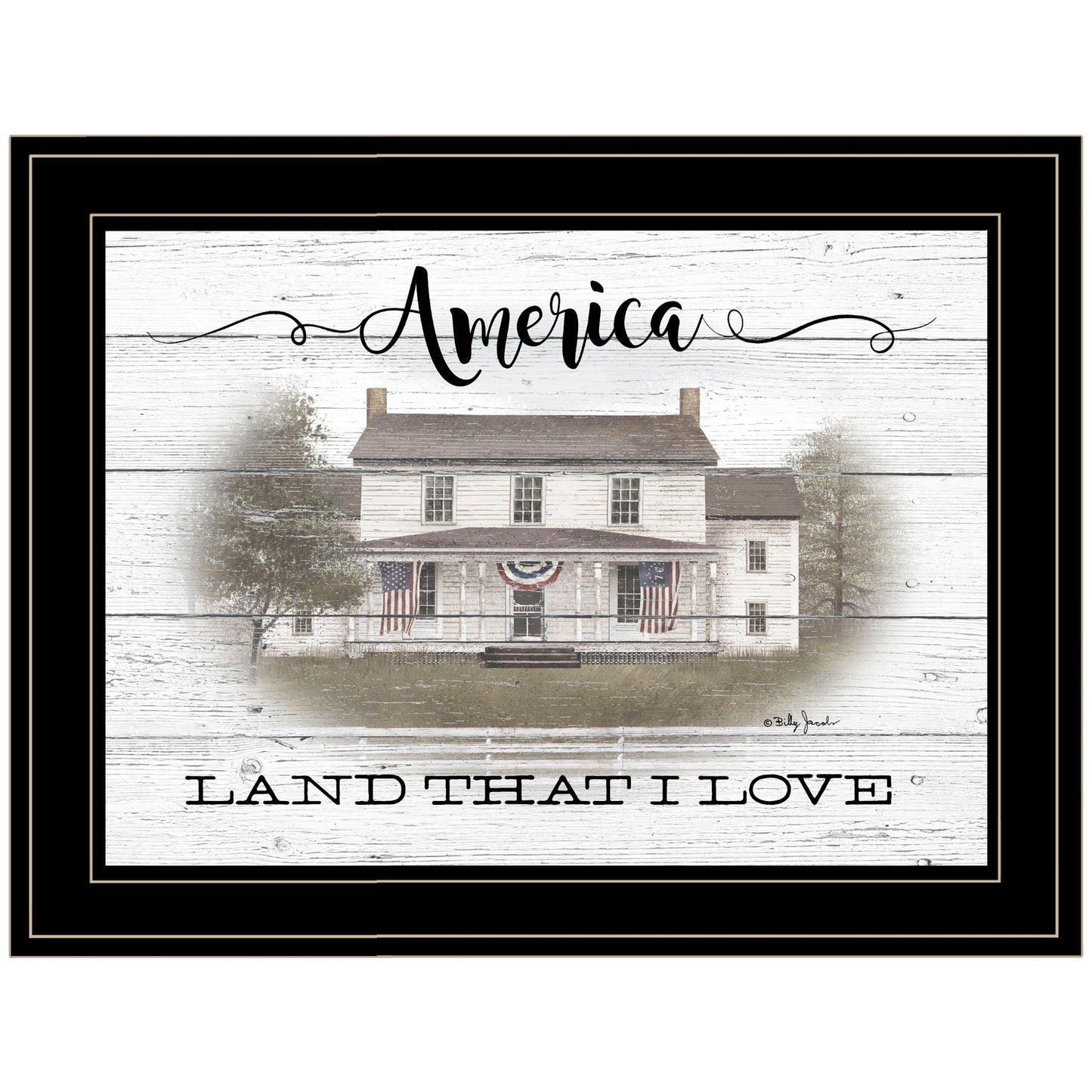 America Land That I Love Black Framed Print Wall Art