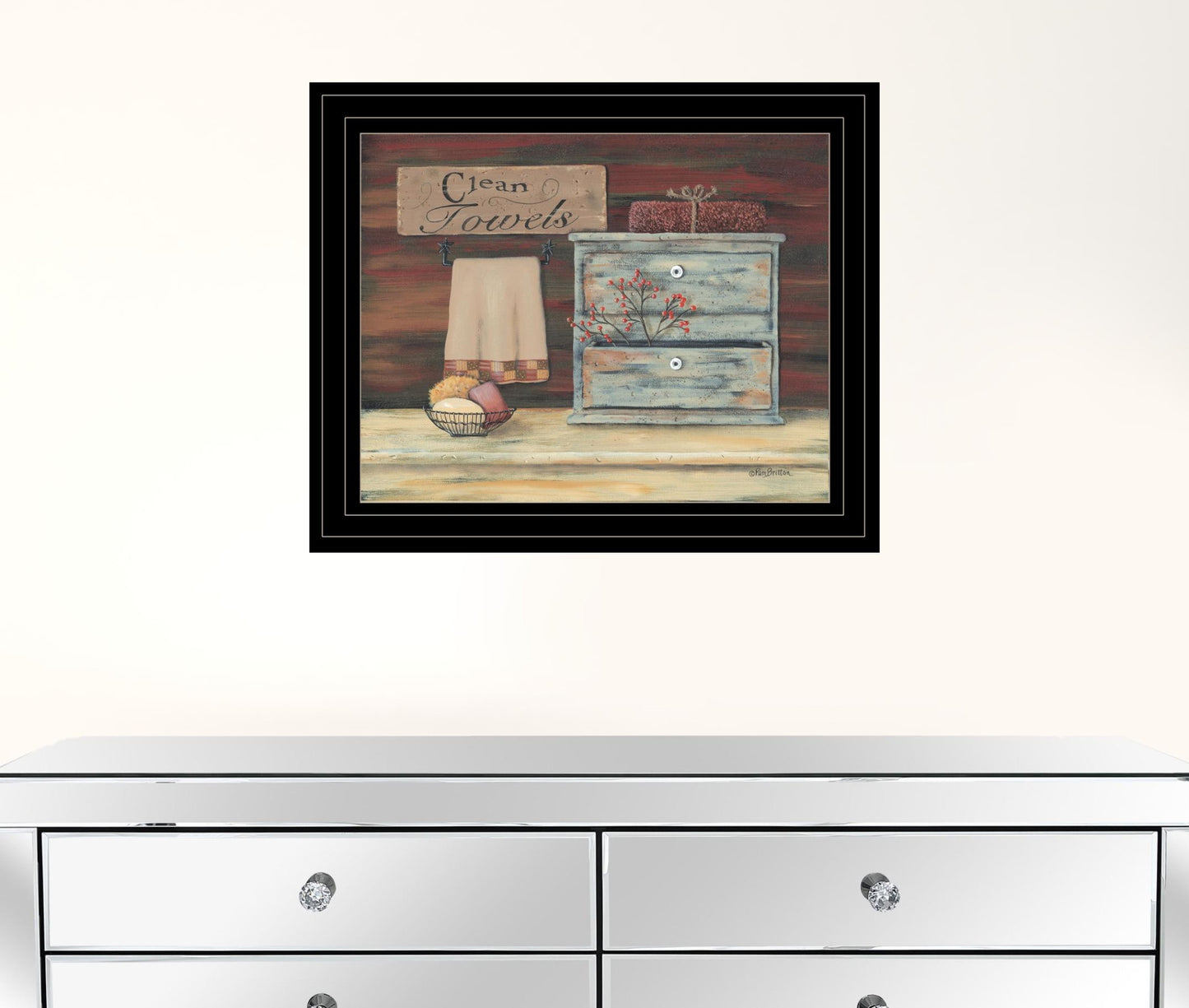 Clean Towels 3 Black Framed Print Wall Art