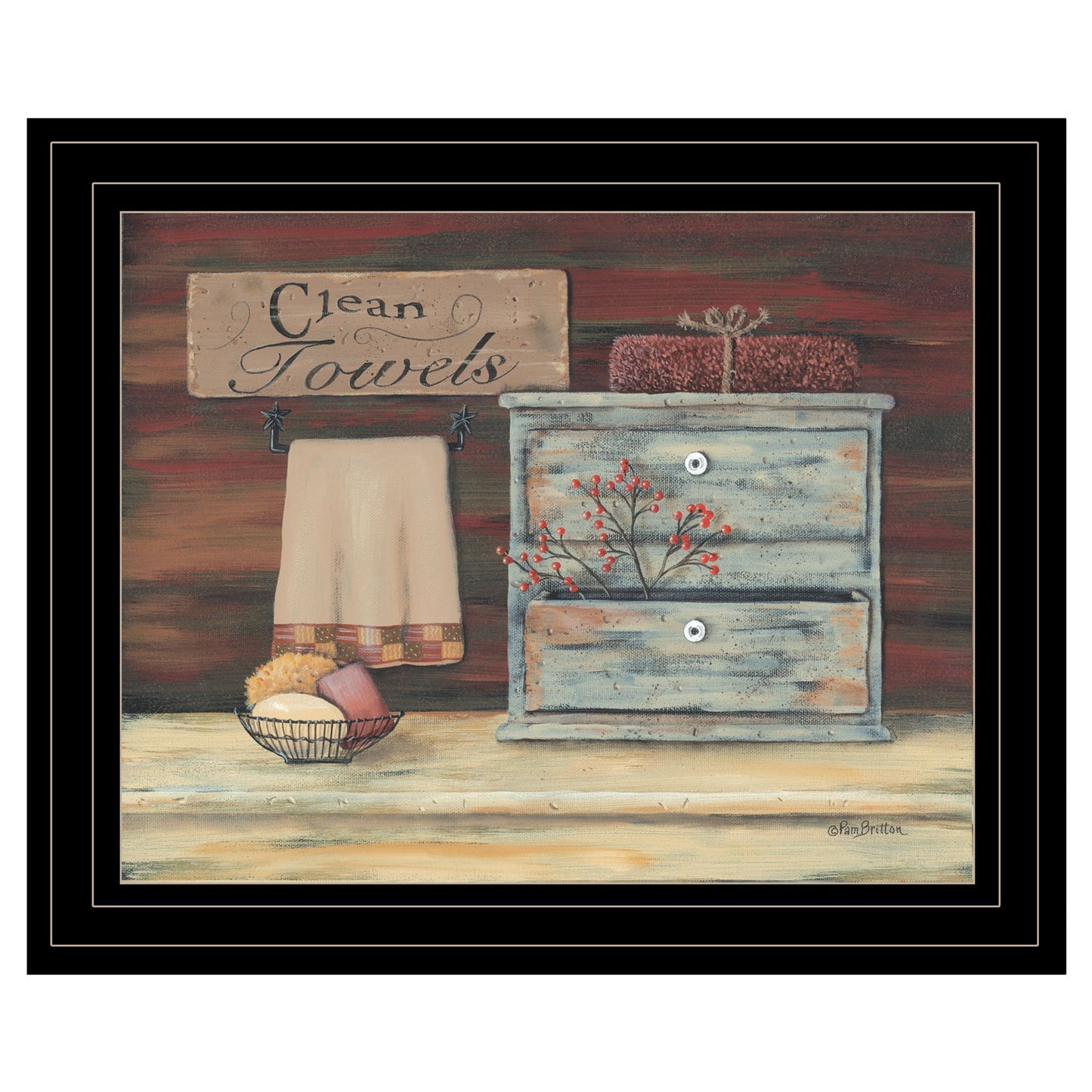 Clean Towels 3 Black Framed Print Wall Art