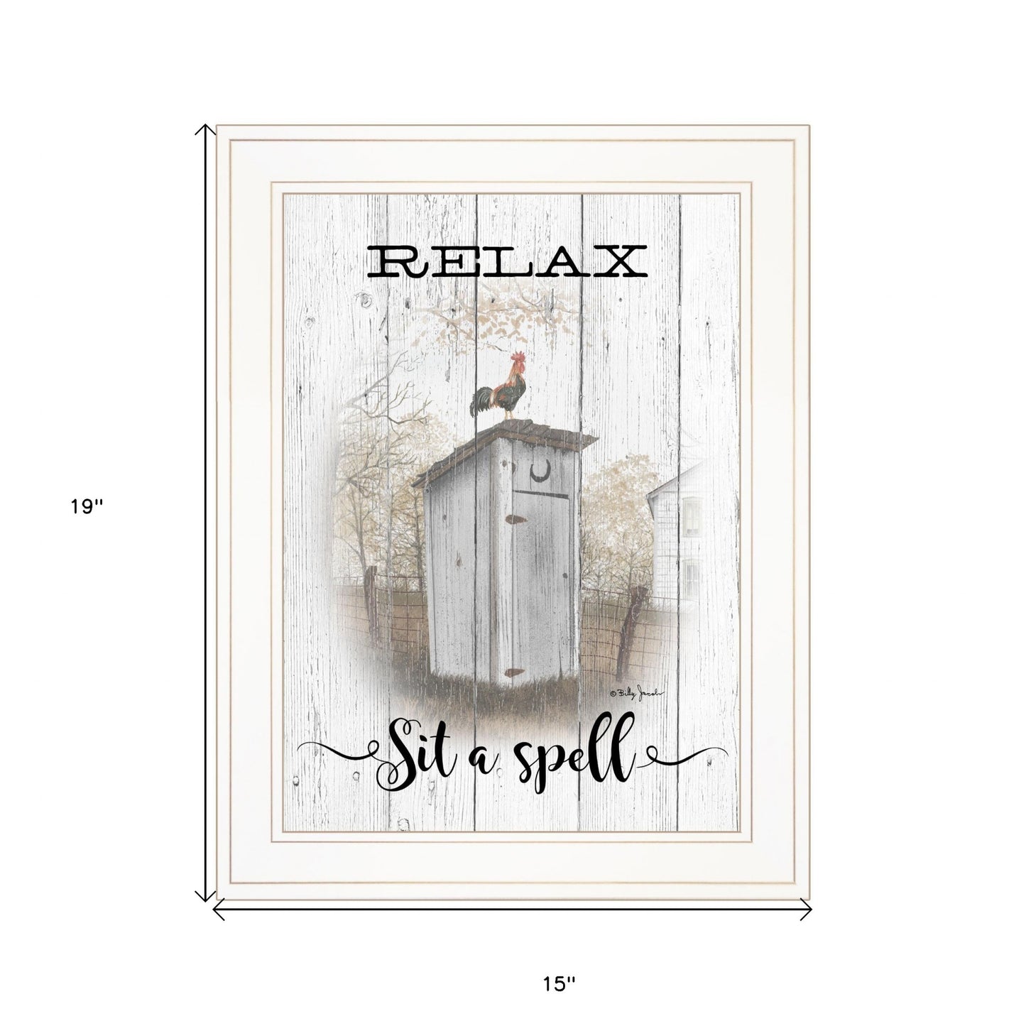 Relax Sit A Spell White Framed Print Bathroom Wall Art