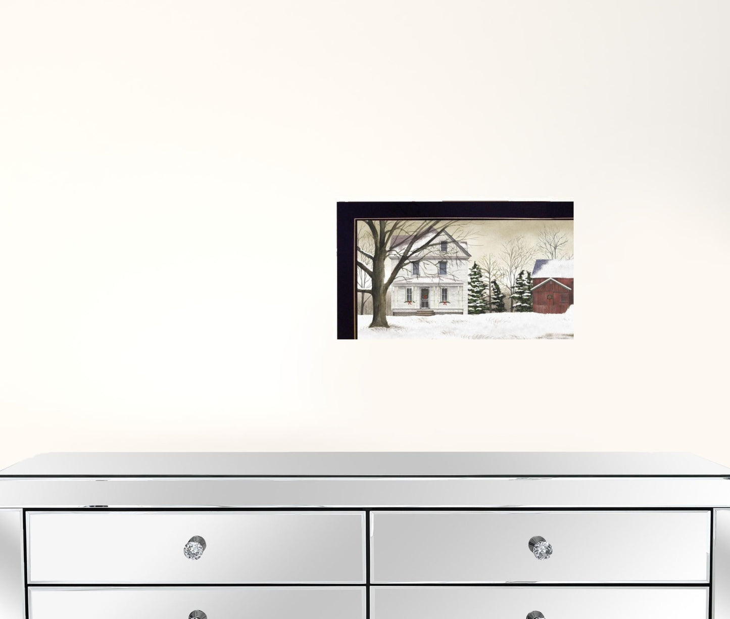 Set Of Four Holiday Seasons on the Farm Black Framed Print Wall Art