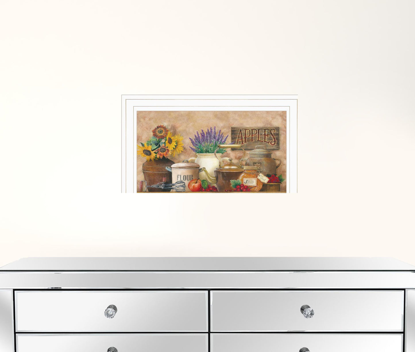 Antique Kitchen 1 White Framed Print Wall Art