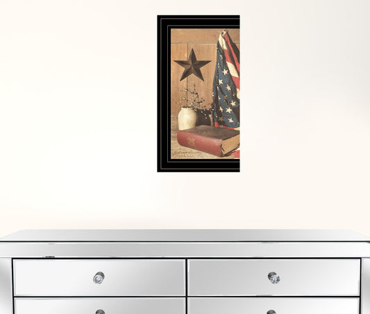 God And Country 3 Black Framed Print Wall Art