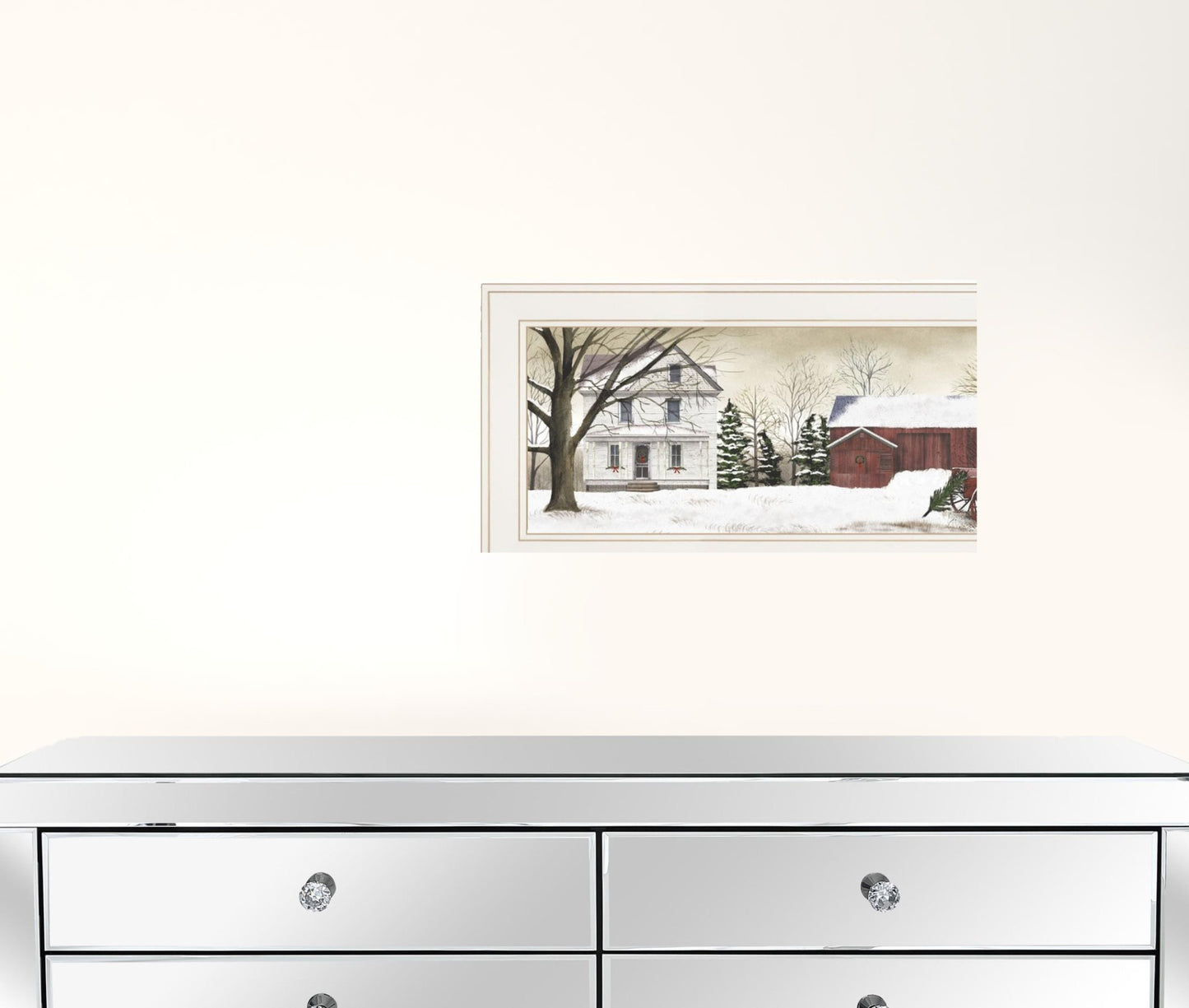 Set Of Four Seasons on the Farm White Framed Prints Wall Art