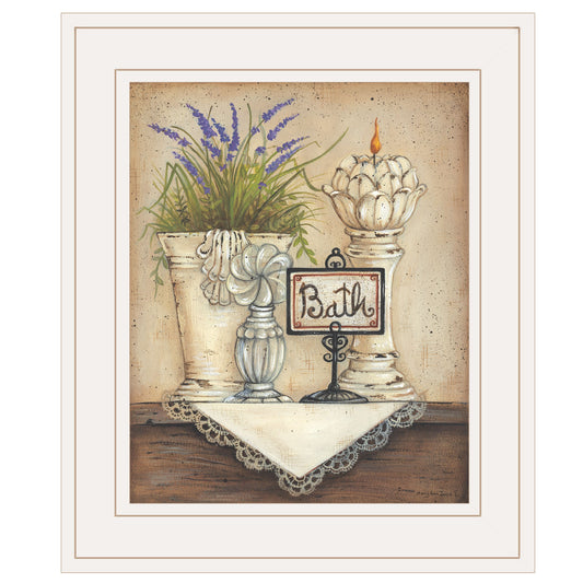 Bath Print 1 White Framed Print Wall Art