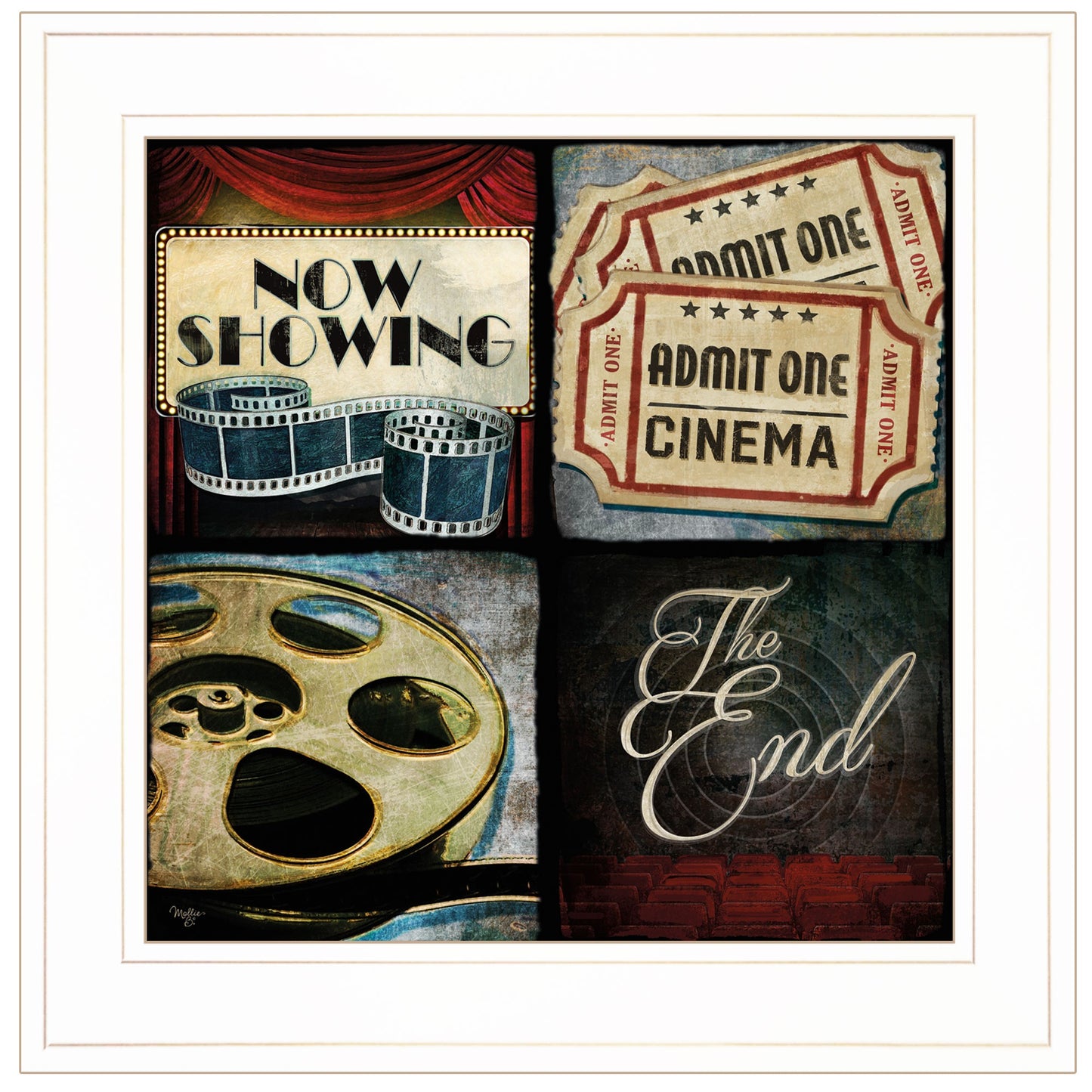 At The Movies I 1 White Framed Print Wall Art