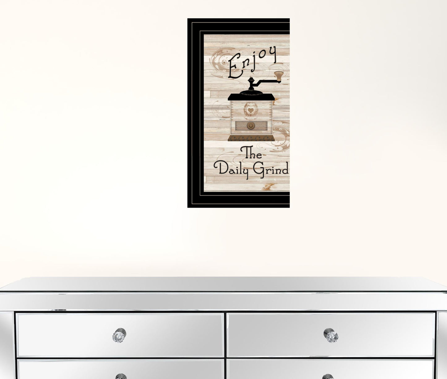 Enjoy The Daily Grind 2 Black Framed Print Wall Art
