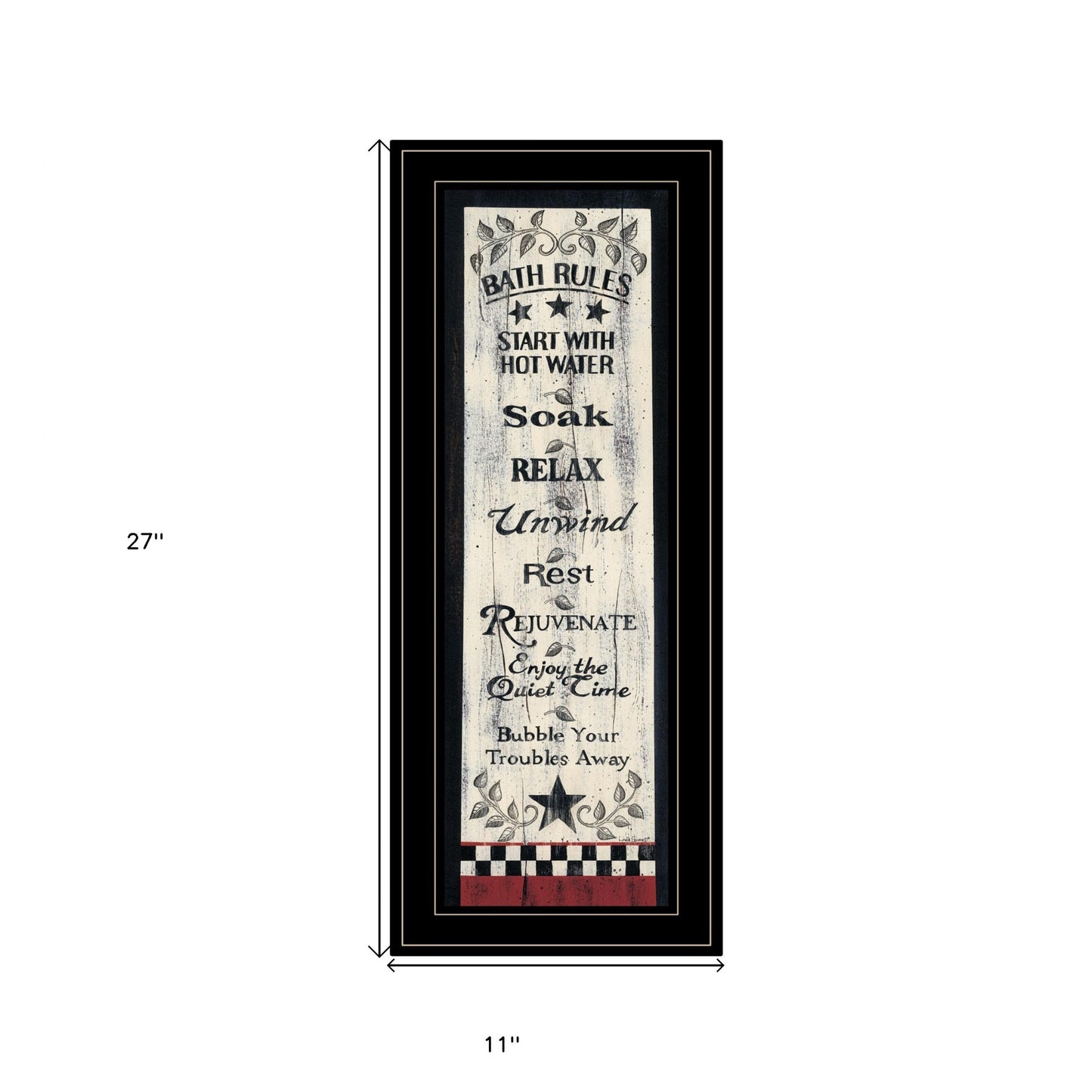 Bath Rules 5 Black Framed Print Wall Art