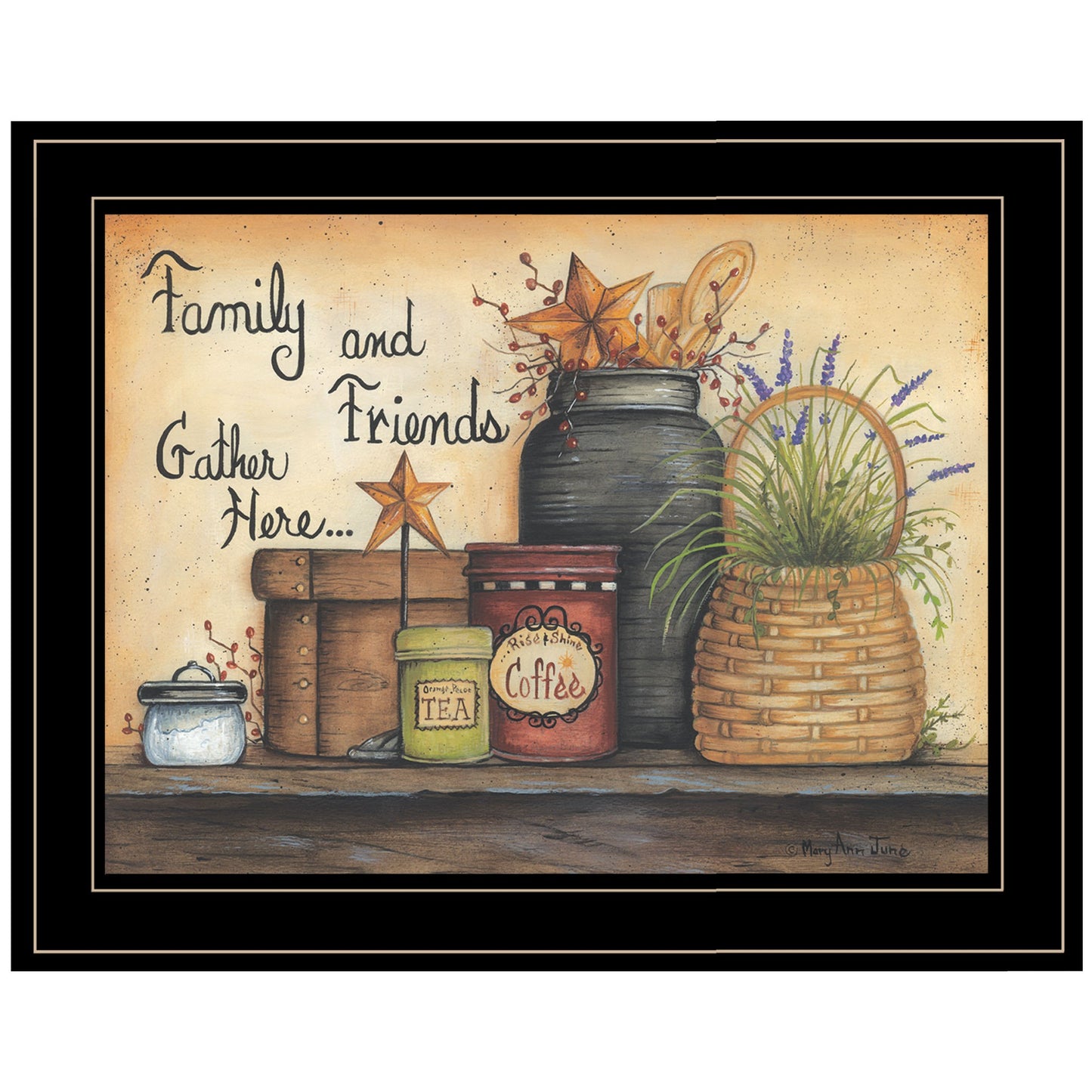 Family And Friends 4 Black Framed Print Wall Art