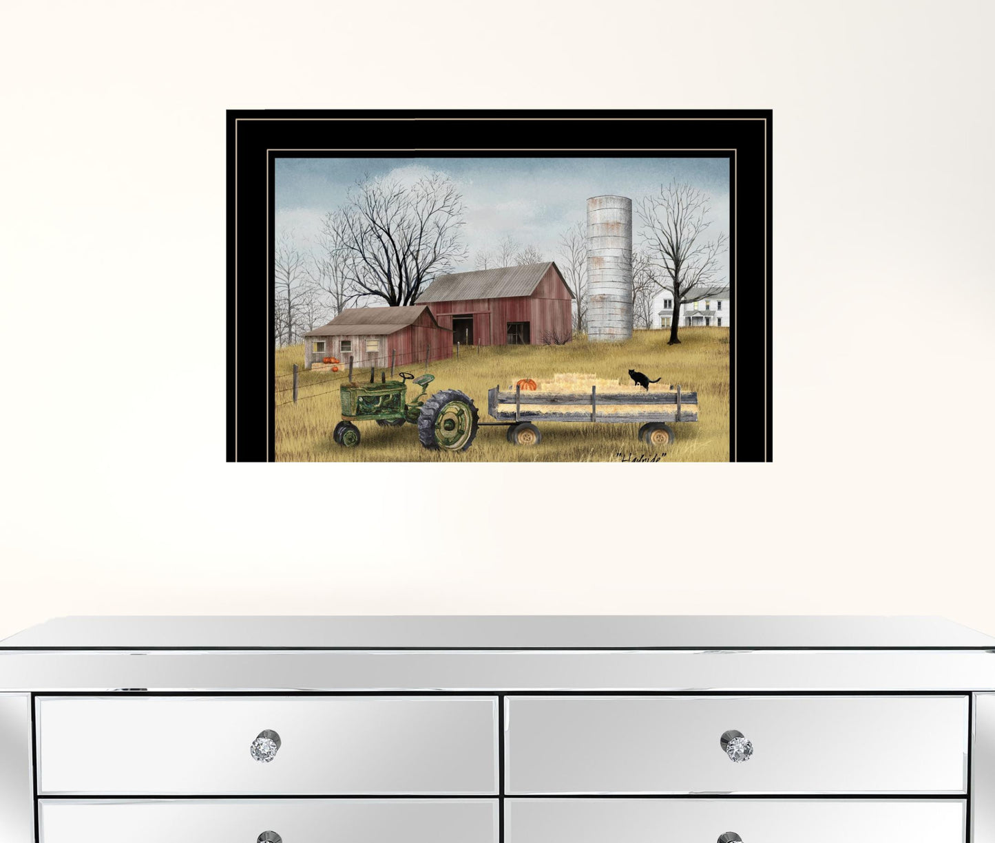 Hayride 2 Black Framed Print Wall Art