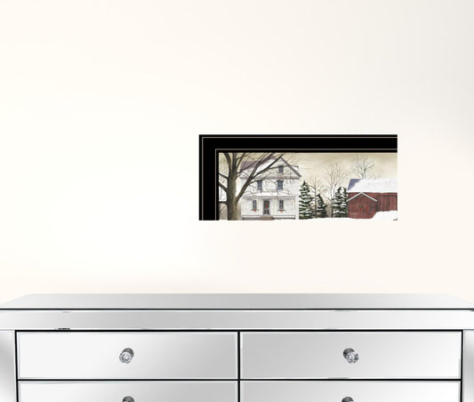 Set Of Four Seasons on the Farm Black Framed Print Wall Art