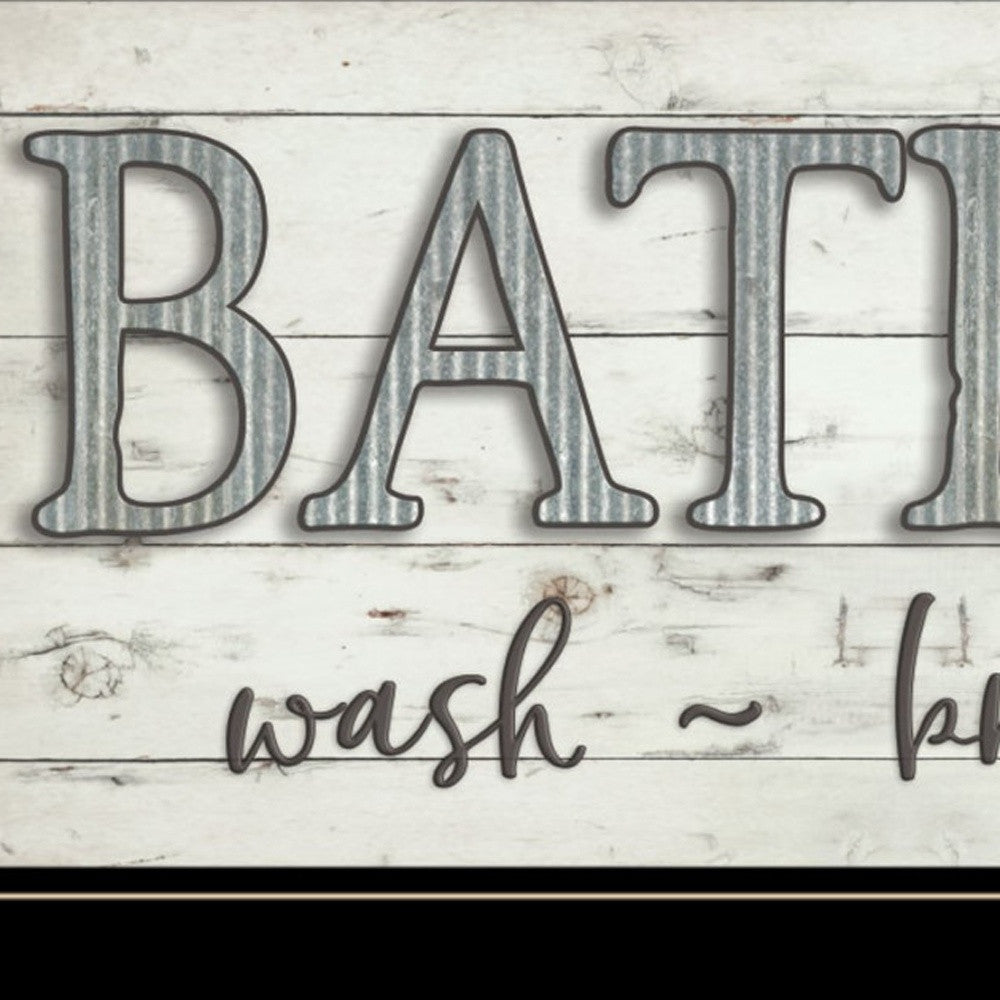 Bath Rules 2 Black Framed Print Wall Art