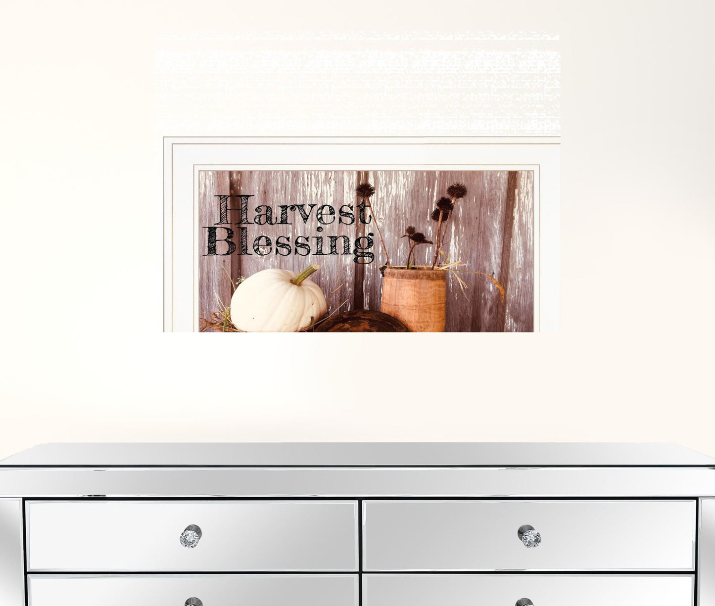 Harvest Blessings 1 White Framed Print Wall Art