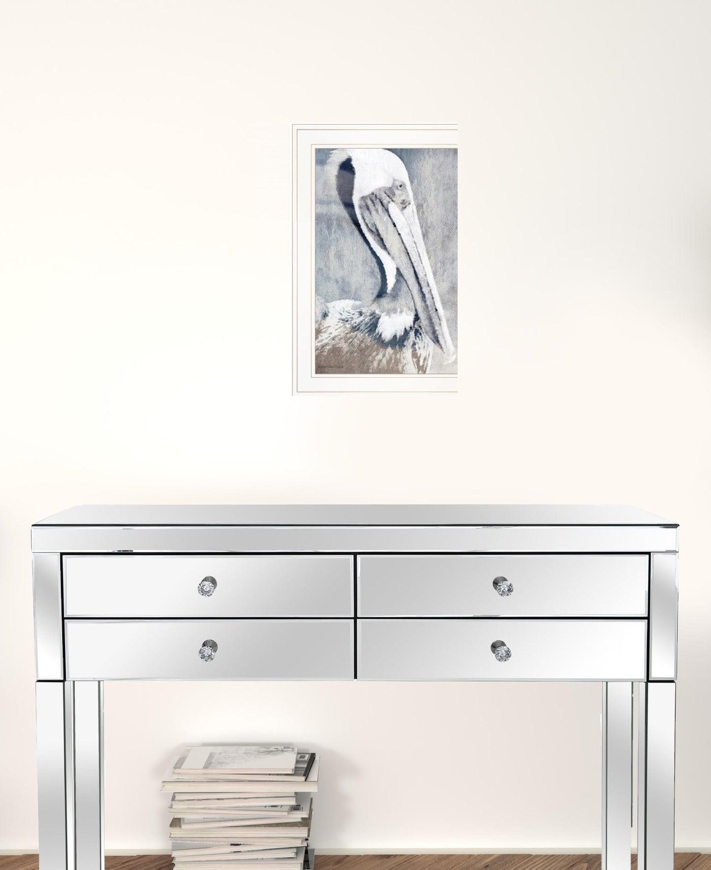 Pelican 1 White Framed Print Wall Art