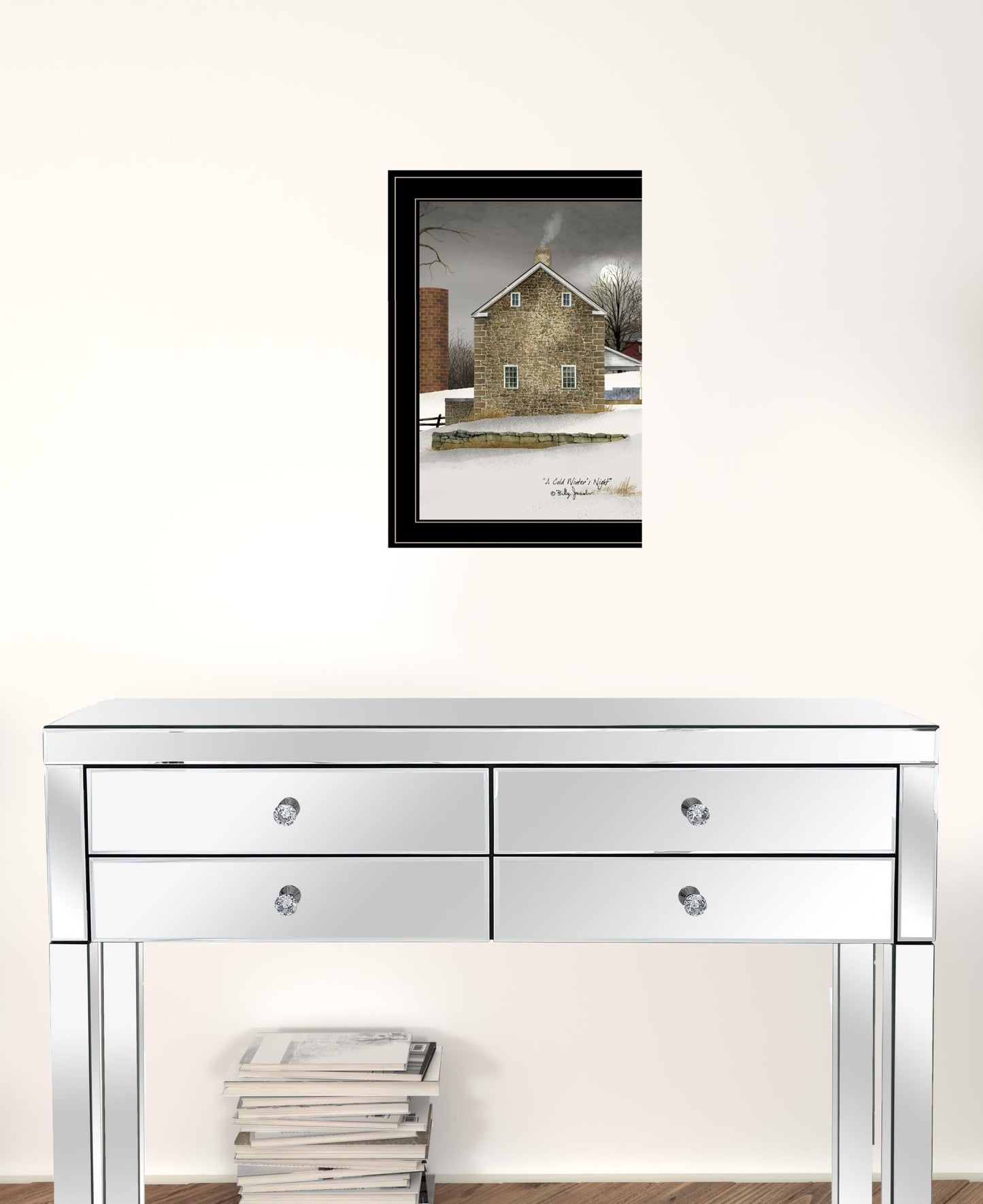 Cold Winters Night 2 Black Framed Print Wall Art