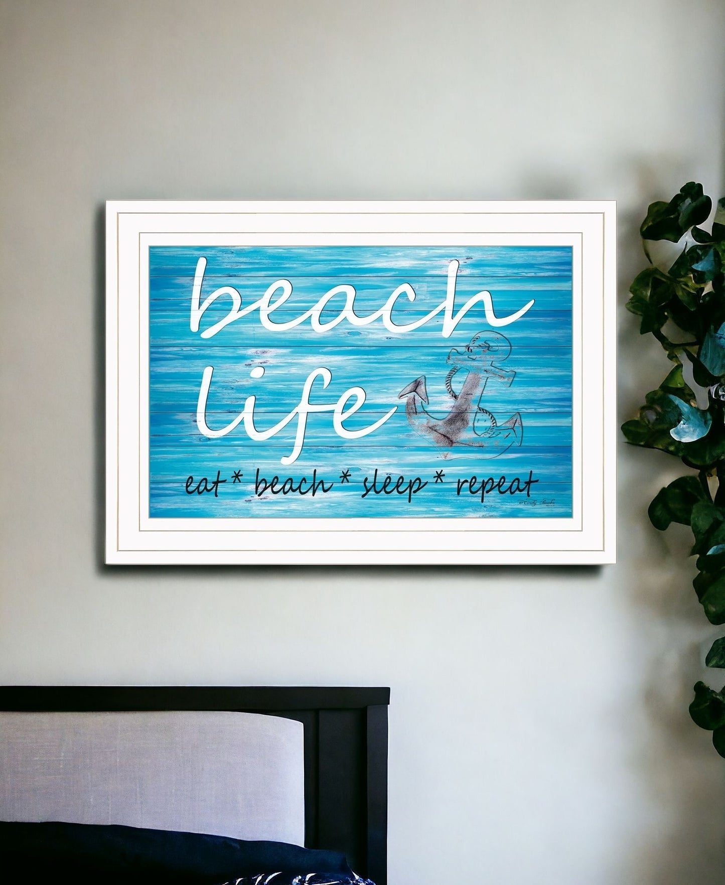 Beach Life 1 White Framed Print Wall Art