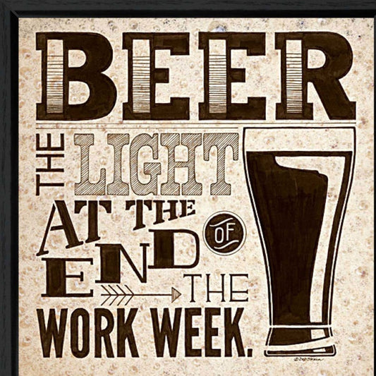 Beer at the End of the Work Week Black Framed Print Wall Art