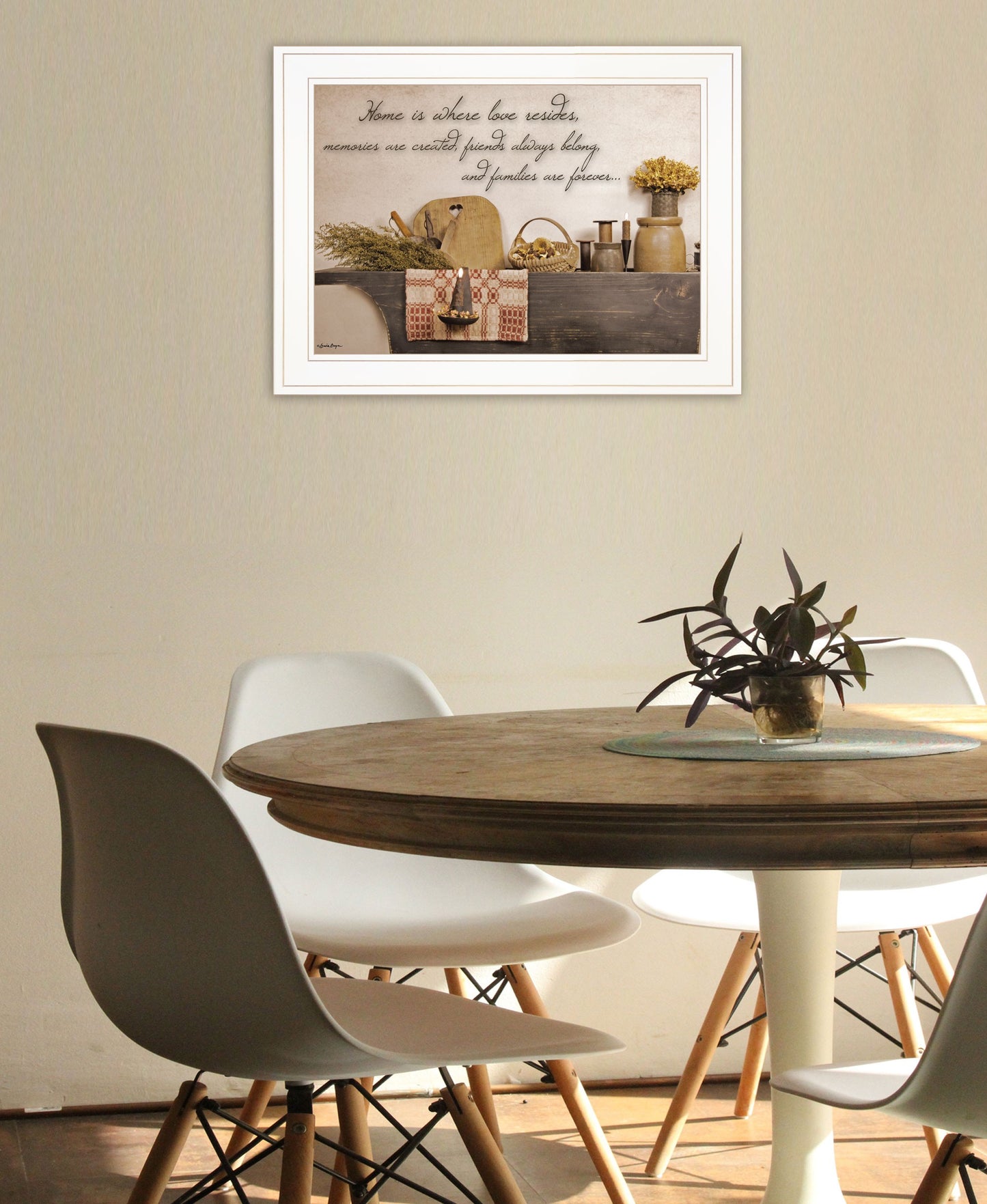 Home Is Where Love Resides 1 White Framed Print Wall Art