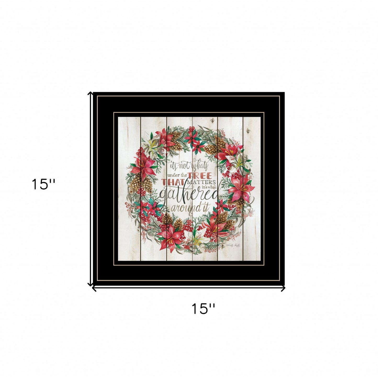 Gathered Around The Tree 2 Black Framed Print Wall Art