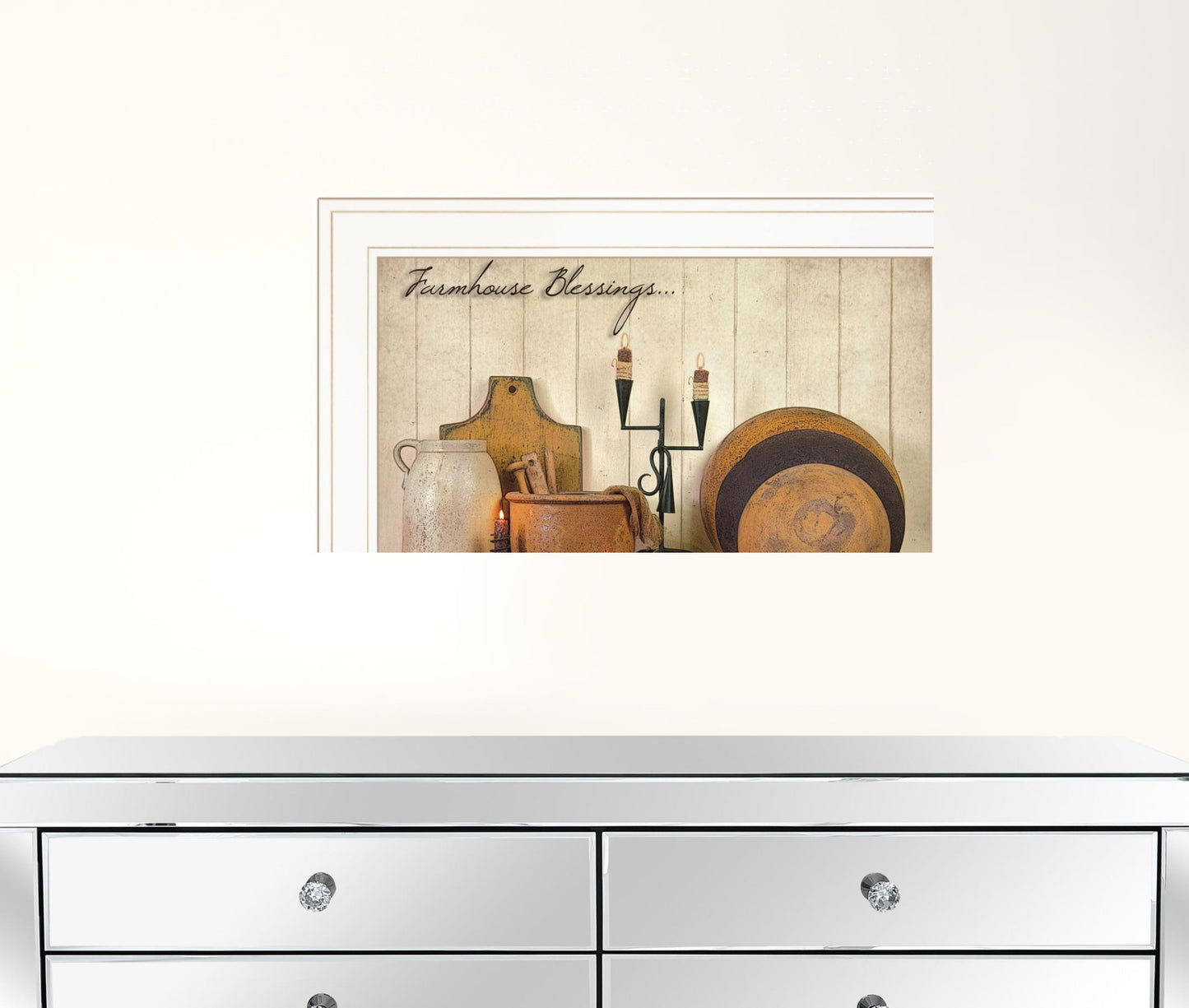 Farmhouse Blessings 2 White Framed Print Wall Art
