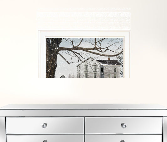 A Little Snow House 2 White Framed Print Wall Art