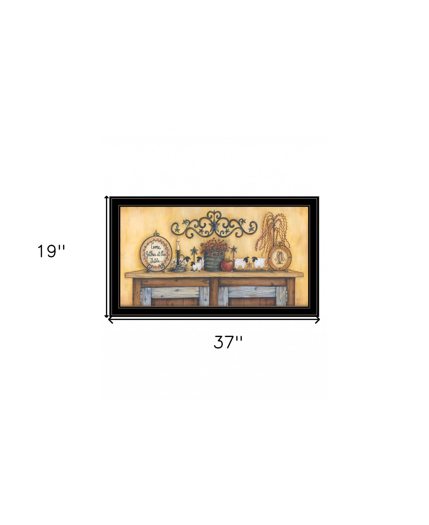 Come Gather At Our Table 1 Black Framed Print Wall Art