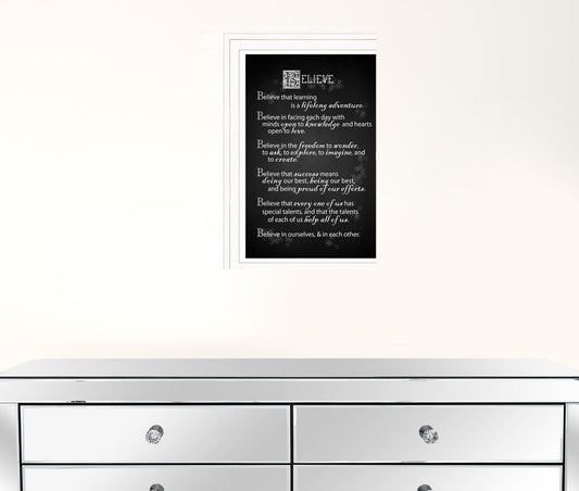 Believe 1 White Framed Print Wall Art
