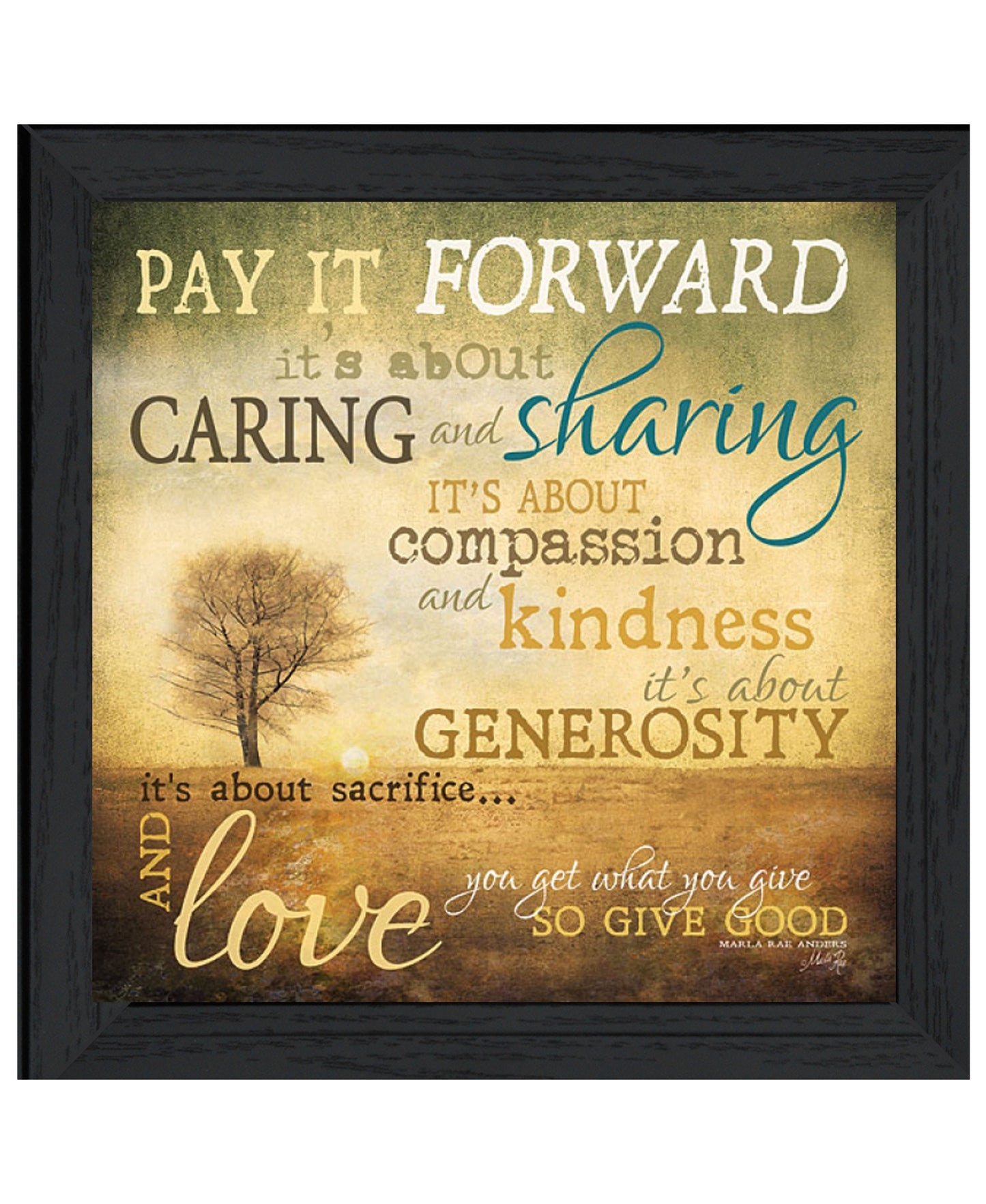 Meaning Of Pay It Forward 2 Black Framed Print Wall Art
