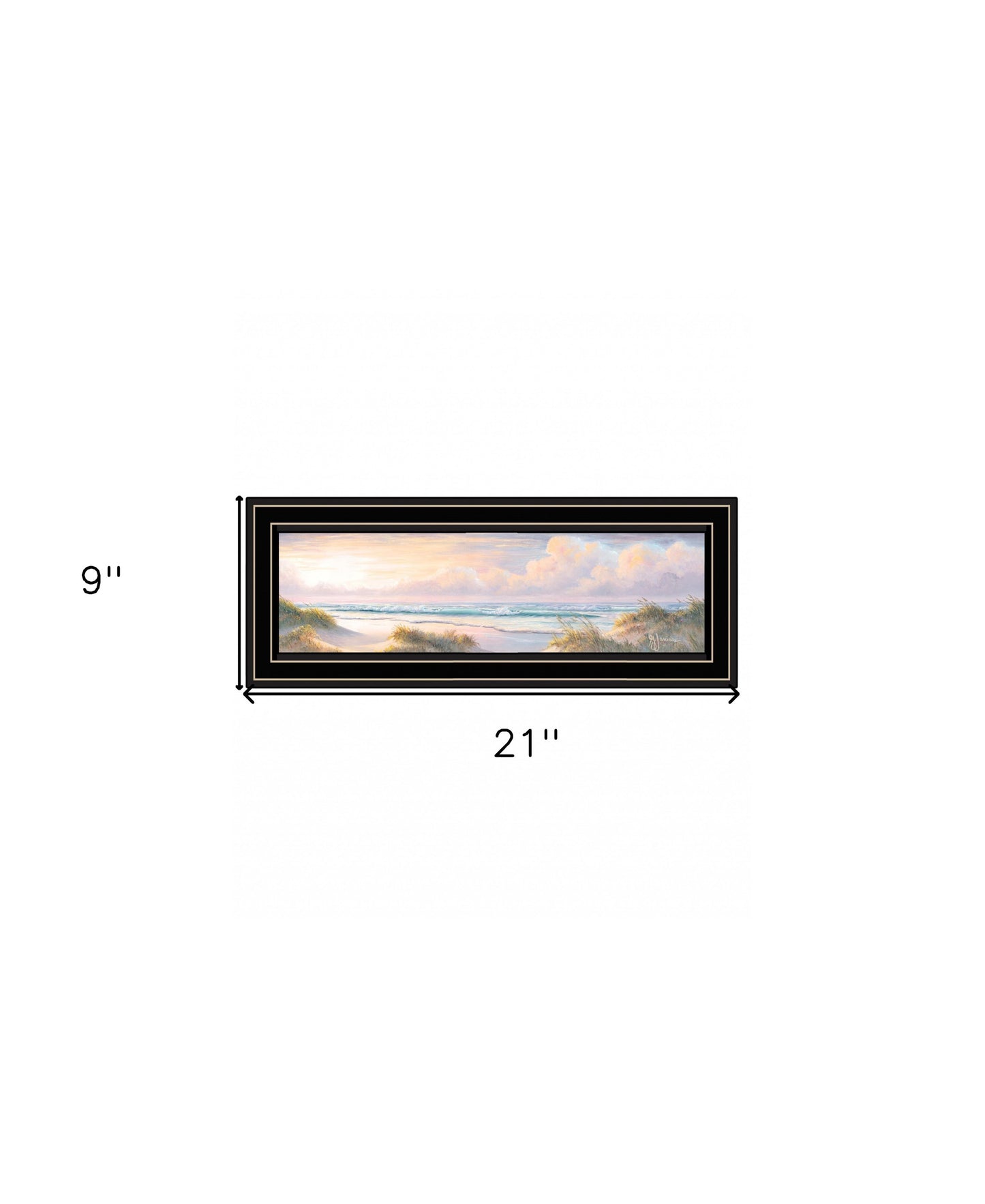 Seascape II 3 Black Framed Print Wall Art