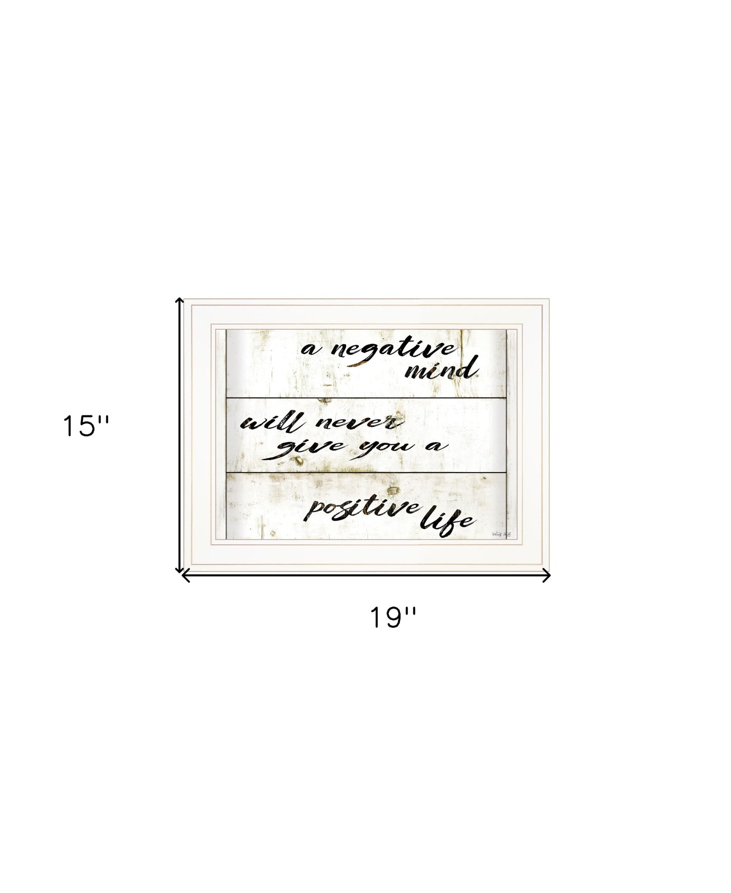 Positive Life 2 White Framed Print Wall Art