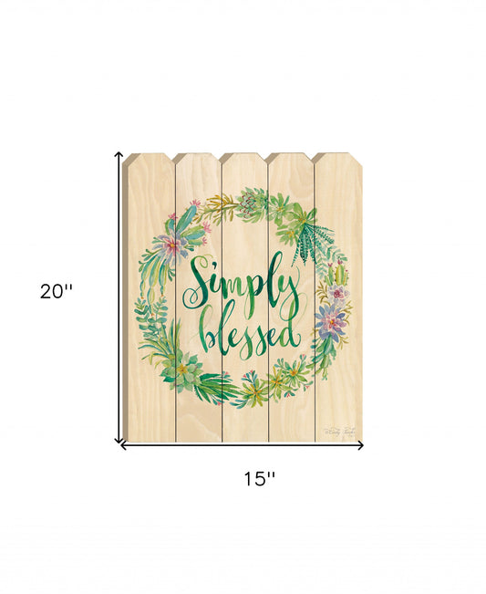 Simply Blessed Unframed Print Wall Art