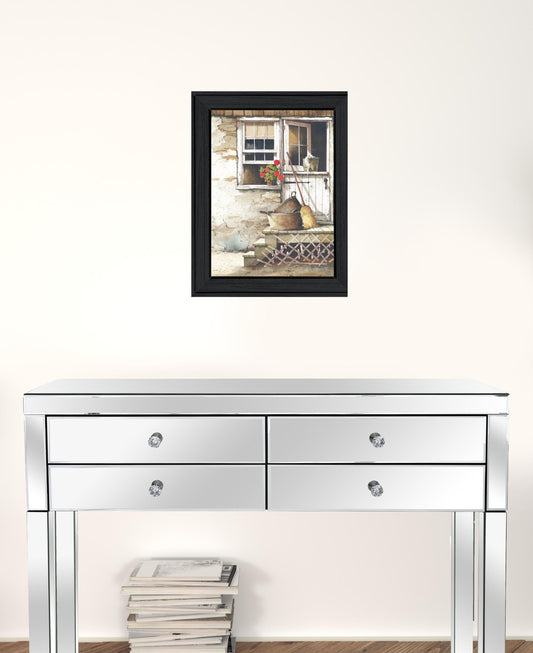 Cleaning Day Black Framed Print Bathroom Wall Art