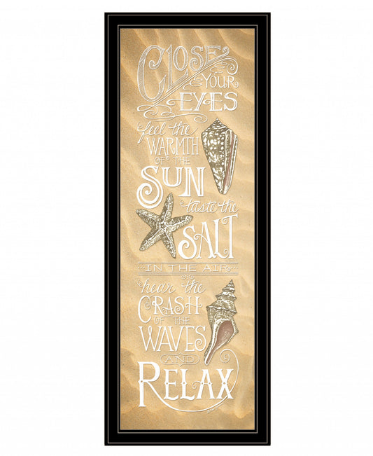 Close Your Eyes 3 Black Framed Print Wall Art