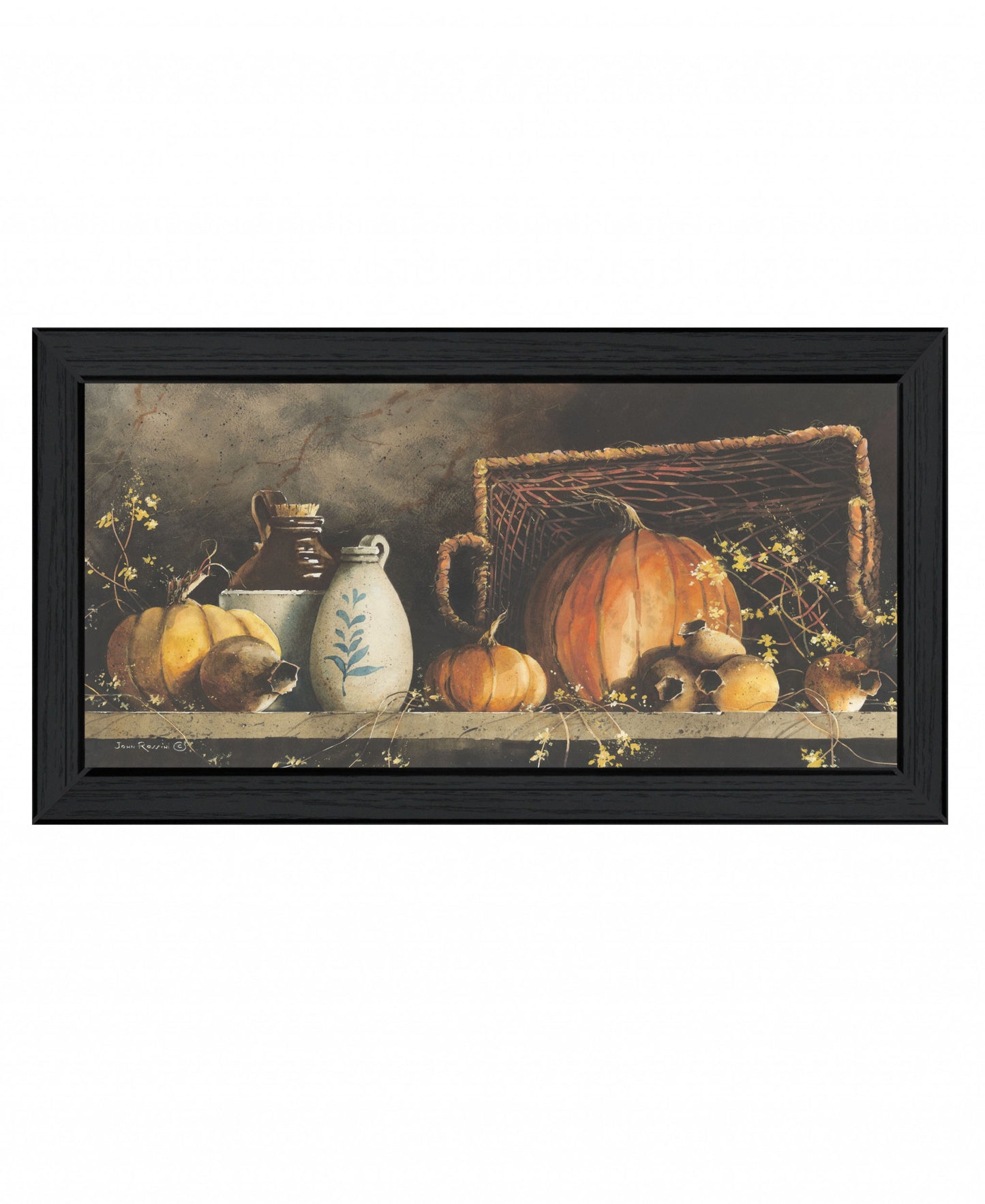 Pumpkin & Pods Black Framed Print Wall Art