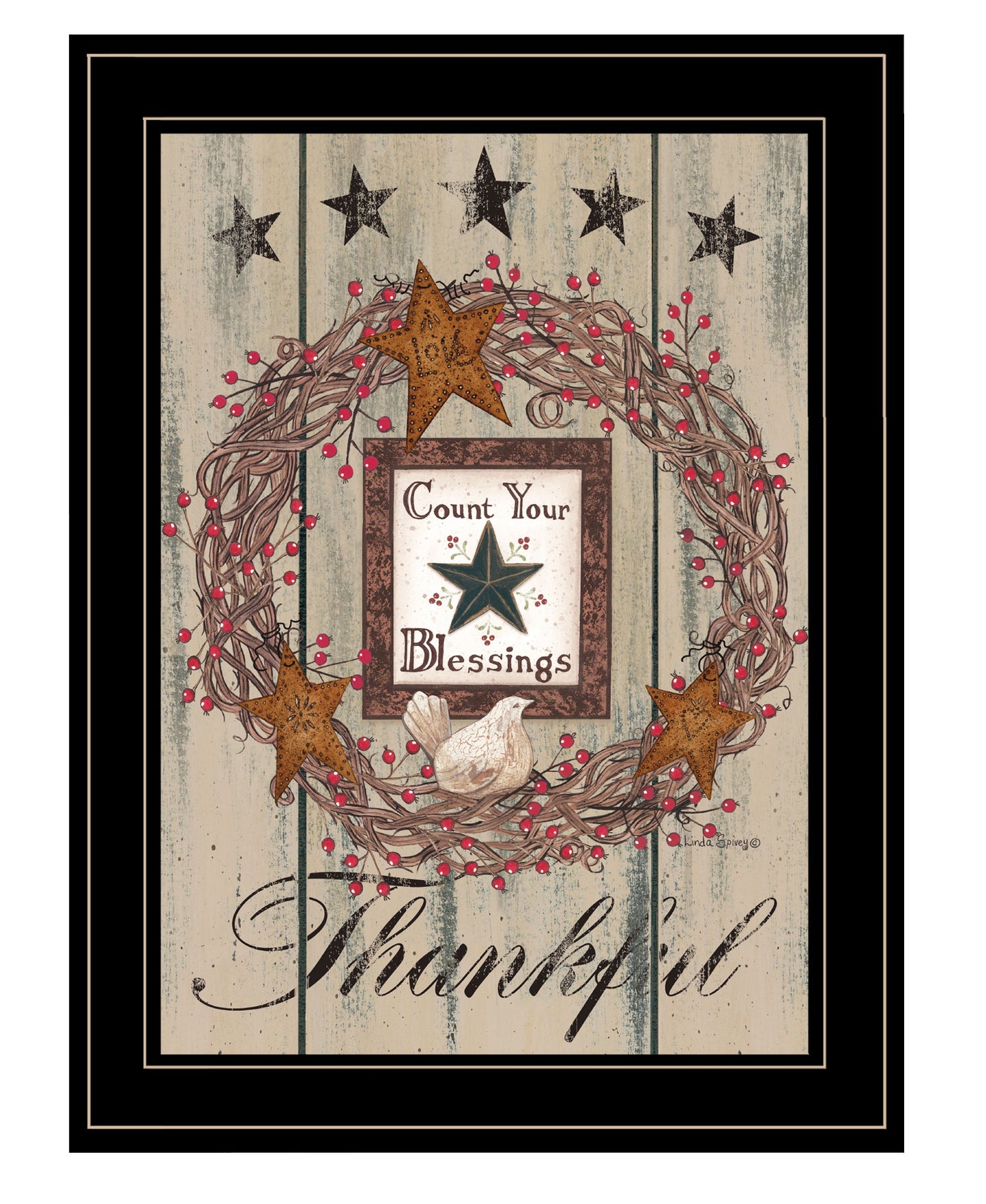 Count Your Blessings 2 Black Framed Print Wall Art