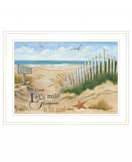 Footprint 2 White Framed Print Wall Art