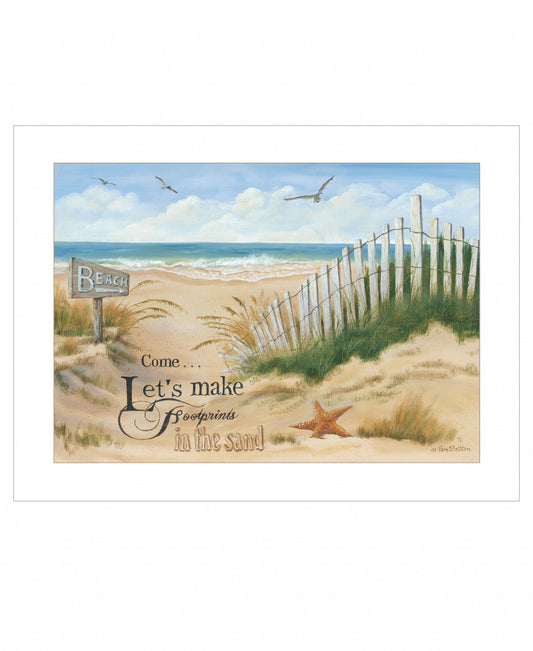 Footprint 1 White Framed Print Wall Art